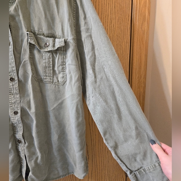 American Eagle Army Green Long Sleeve Coverup sz XL - Picture 3 of 9